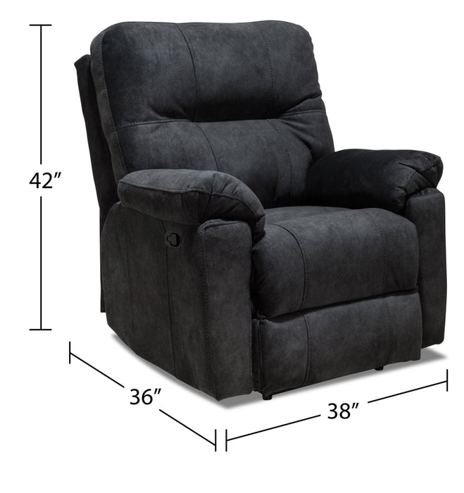 Fauteuil coulissant inclinable Gybson de 38 po fabriqué au Canada en tissu - gris graphite
