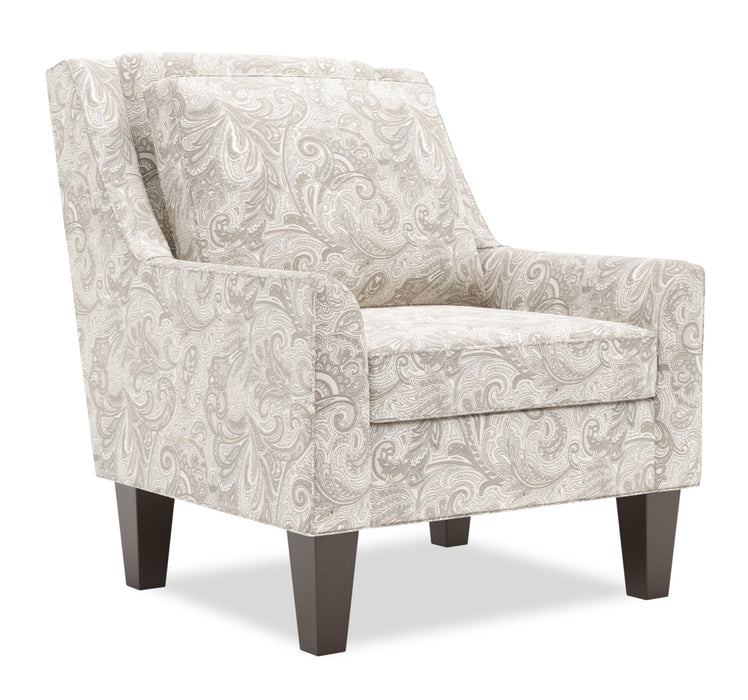 Fauteuil d’appoint club Sofa Lab personnalisable de 29 po fabriqué au Canada en tissu avec pattes en bois - Dove multicolore