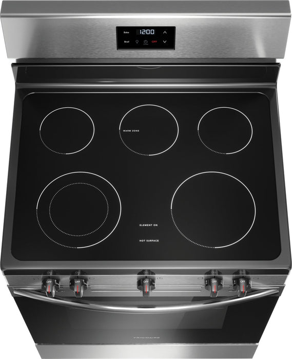 Cuisinière électrique Frigidaire de 5,3 pi³ avec élément à ébullition rapide et surface de cuisson à 5 éléments - acier inoxydable - FCRE305CBS