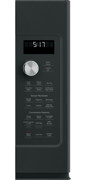 Four à micro-ondes à hotte intégrée Café de 1,7 pi³ avec convection et friture à air - noir mat - CVM517P3RD1