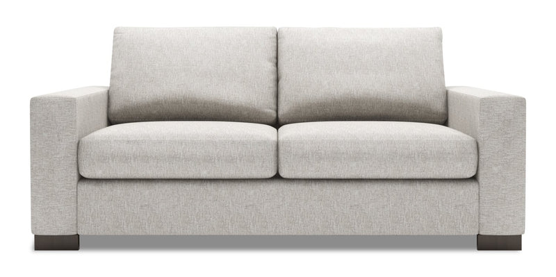 Sofa personnalisable Track de Sofa Lab de 75 po de format condo fabriqué au Canada en tissu de chenille avec accoudoirs rectilignes - argenté Luxury Silver