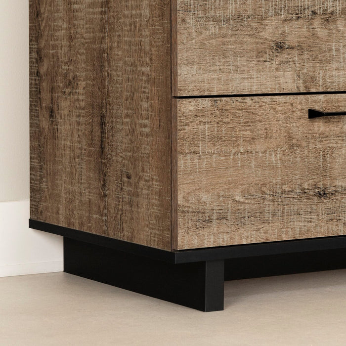 Table de nuit Everley de 19,5 po (L) x 22,5 po à 2 tiroirs avec ports USB - brune