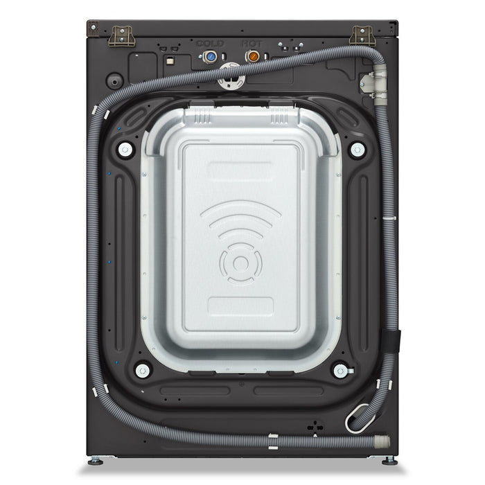 Laveuse-sécheuse tout-en-un à la vapeur intelligente haute efficacité LG de 5,7 pi³ à chargement frontal - acier noir - WM6998HBA