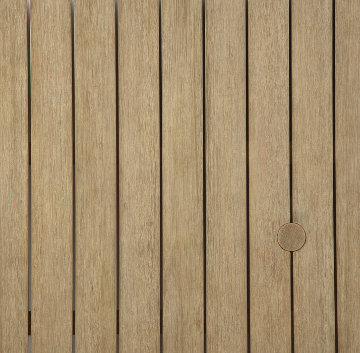 Sofa Juno pour la terrasse à l’extérieur - eucalyptus et tissu Nuvella, résistant aux rayons UV et aux intempéries - naturel et beige