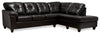 Sofa sectionnel de droite Addison 2 pièces fabriqué au Canada en tissu d’apparence cuir avec coussins de siège amovibles - mûre