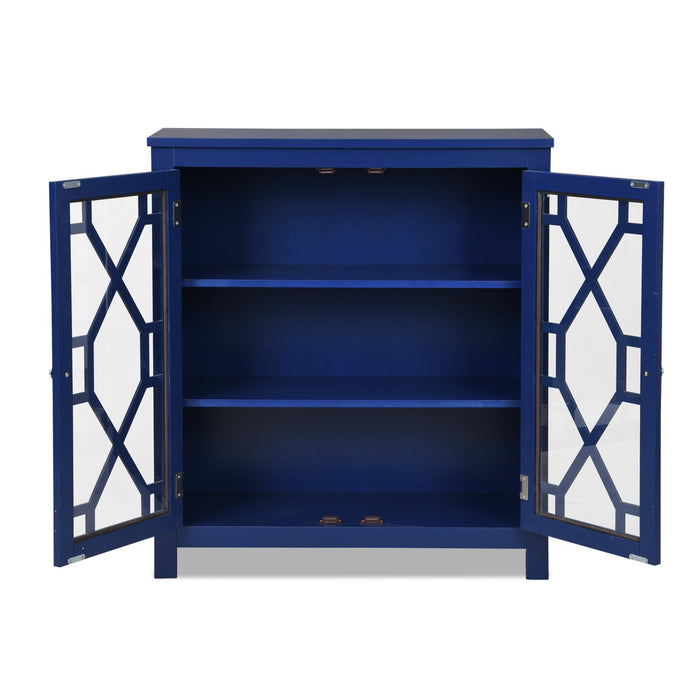Armoire décorative Clary de 31,5 po avec portes en verre - bleu marine