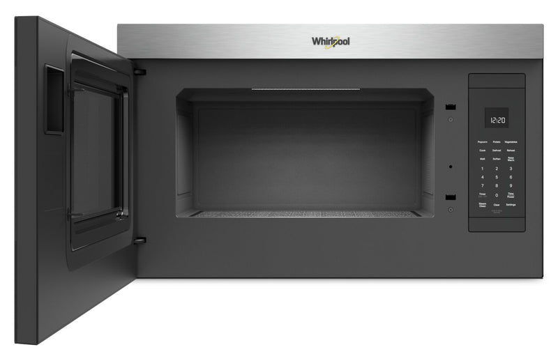 Four à micro-ondes à hotte intégrée Whirlpool de 1,1 pi³ à installation affleurée avec cuisson à 900 W - acier inoxydable résistant aux traces de doigts - YWMMF5930PZ