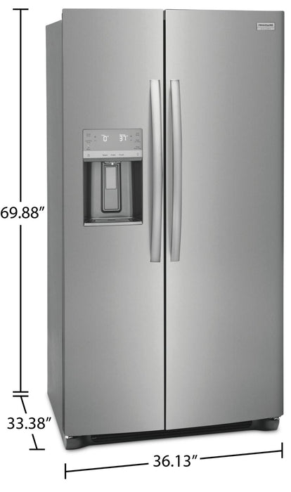 Réfrigérateur Frigidaire Gallery de 25,6 pi³ et de 36,1 po de profondeur standard à compartiments juxtaposés - acier inoxydable Smudge-ProofMD - GRSS2652AF