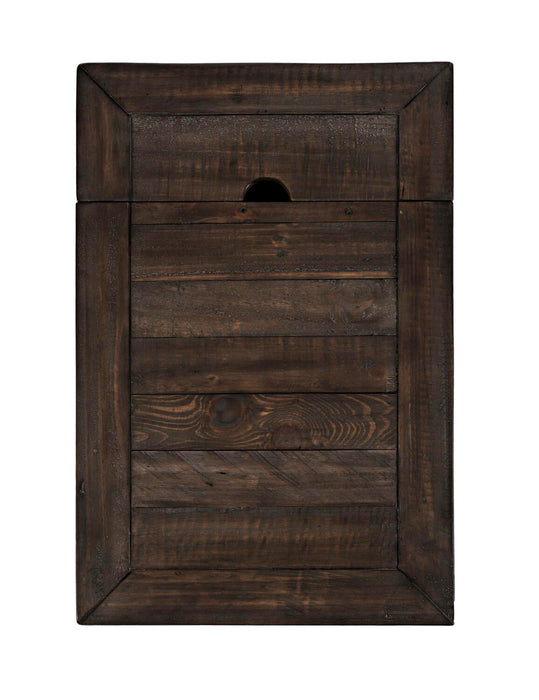 Table de fauteuil rustique Morgan de 16 po avec rangement - brun foncé avec bois recyclé