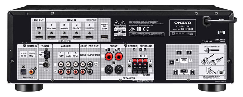  Récepteur A / V 5.2 canaux 155 W Onkyo TXSR393B