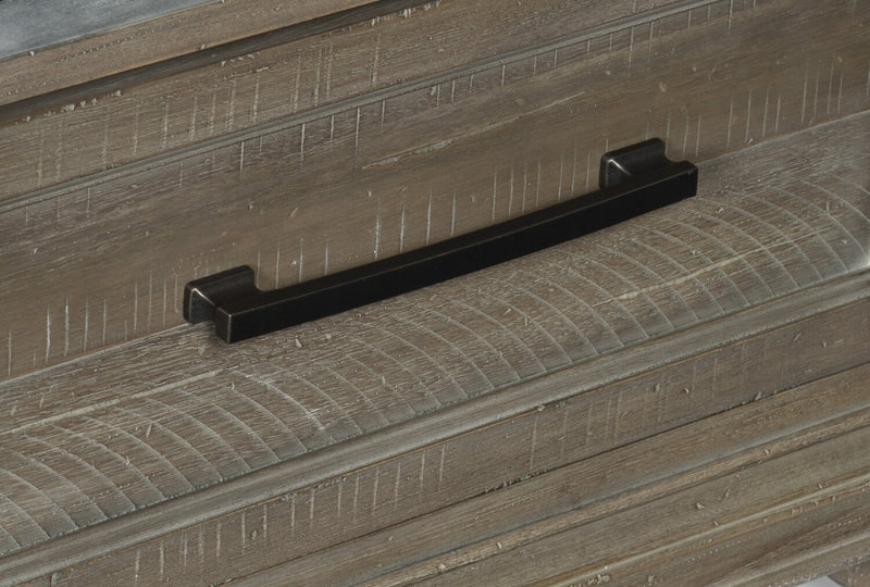 Table de salon rustique Winston de 54 po avec rangement et tablette - brun clair avec fini bois de grève