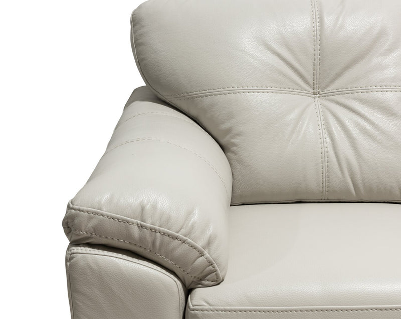 Fauteuil Addison de 42 po fabriqué au Canada en tissu d’apparence cuir avec coussin de siège amovible et capitonnage - beige