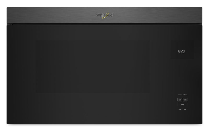 Four à micro-ondes à hotte intégrée Whirlpool de 1,1 pi³ à installation affleurée avec cuisson à 900 W - acier inoxydable noir - YWMMF5930PV
