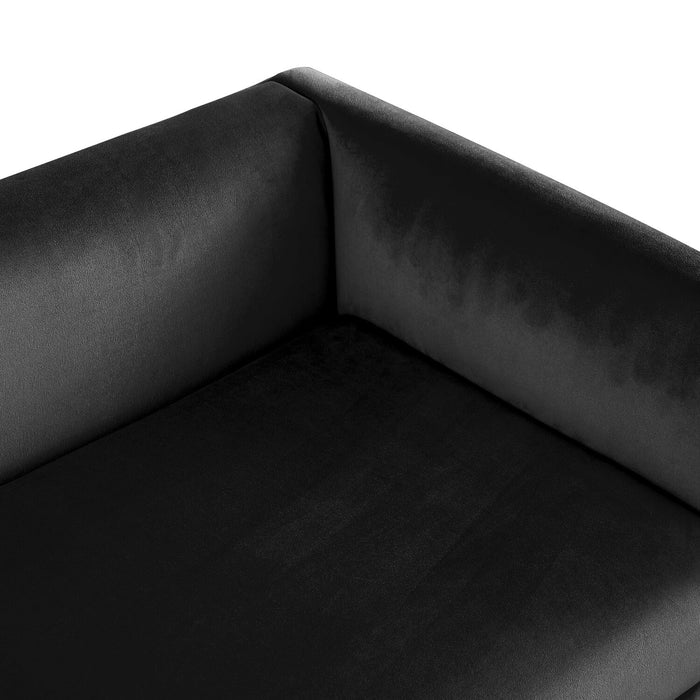 Banc Cass de 52 po - velours noir avec pattes dorées