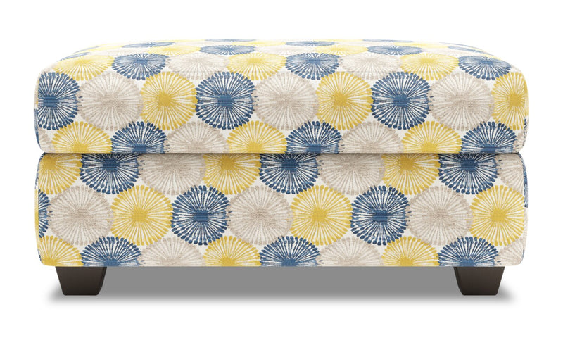 Pouf de rangement personnalisable The Trunk de Sofa Lab de 39 po fabriqué au Canada en tissu - Sunshine multicolore