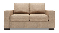 Causeuse Track de Sofa Lab de 62 po fabriquée au Canada en tissu d’apparence lin avec accoudoirs rectilignes - taupe Luxury Taupe