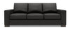 Sofa-lit personnalisable Track de Sofa Lab de 85 po fabriqué au Canada en tissu d’apparence lin avec accoudoirs rectilignes - gris Luna Kohl