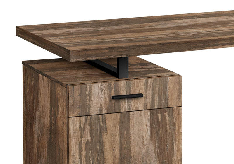 Bureau réversible Remi de 47,25 po avec tiroir et armoire - brun