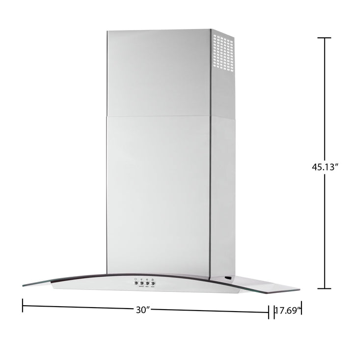 Hotte de cuisinière murale Whirlpool de 30 po en verre - WVW51UC0LS