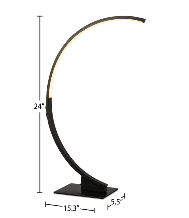 Lampe de table Zeus de 24 po noir mat à DEL