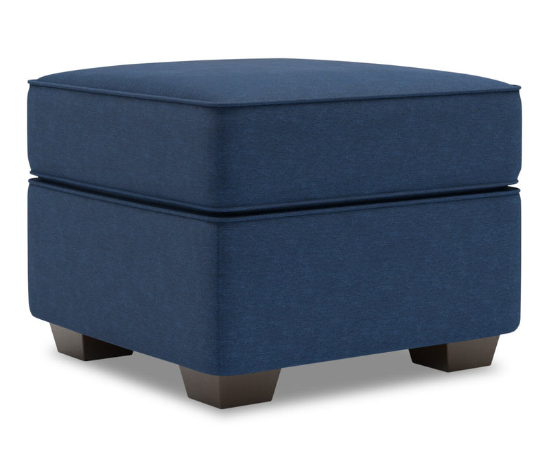 Pouf personnalisable Roll de Sofa Lab de 24 po fabriqué au Canada en tissu d’apparence lin - bleu Pax Navy