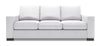 Sofa personnalisable Track de Sofa Lab de 85 po fabriqué au Canada en tissu d’apparence lin avec accoudoirs rectilignes - blanc Pax Ice