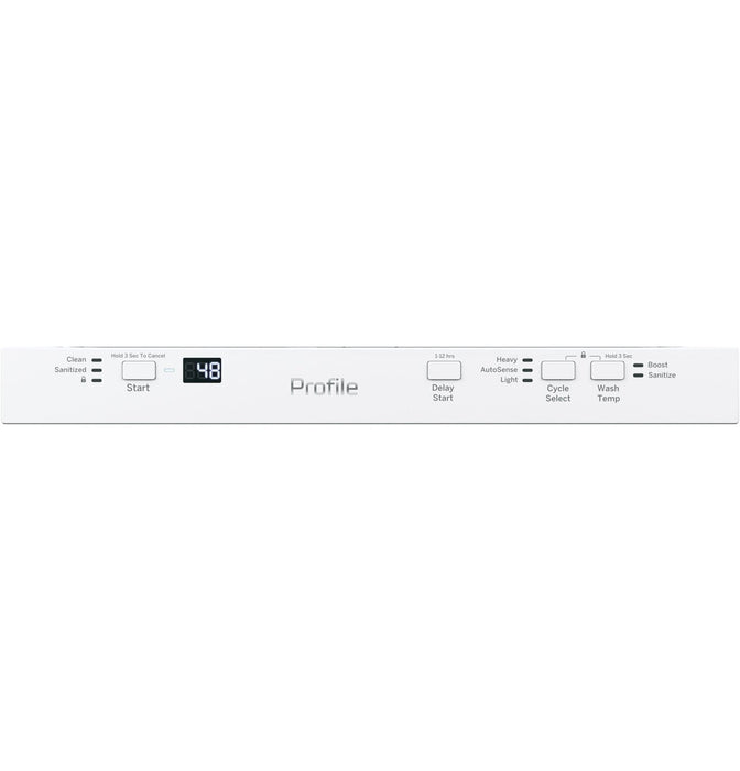 Lave-vaisselle encastré Whirlpool de 18 po et de 47 dBA avec commandes sur le dessus et 3e panier - blanc - PDT145SGLWW
