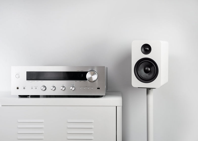 Haut-parleurs d'étagère passifs Kanto YU 5,25 po avec haut-parleur d’aigus 1 po, dôme en soie -blancs