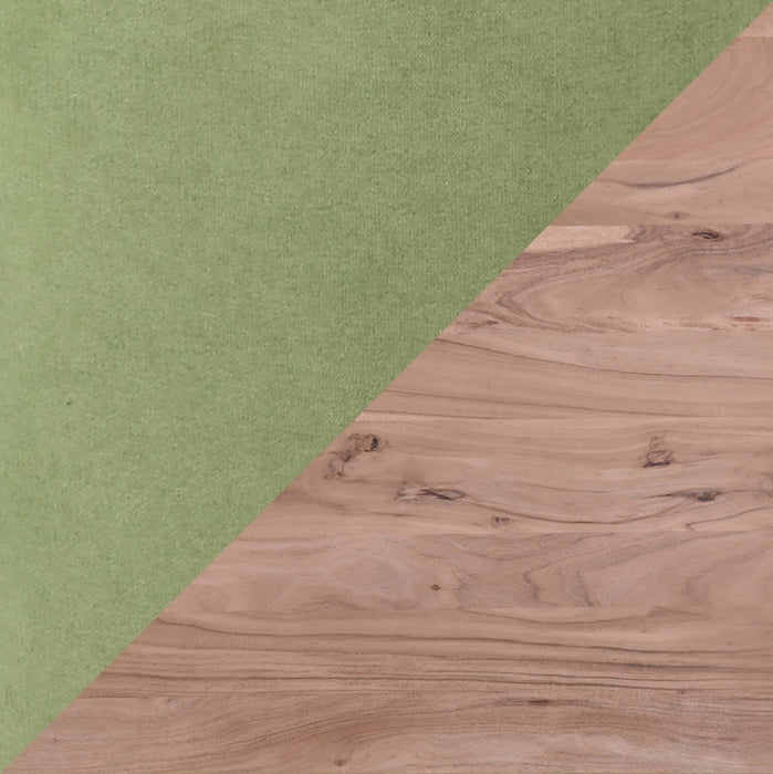 Ensemble de salle à manger Miya 5 pièces en acacia et métal avec table de 60 po (L), bordures Live Edge et 4 chaises - vert mousse