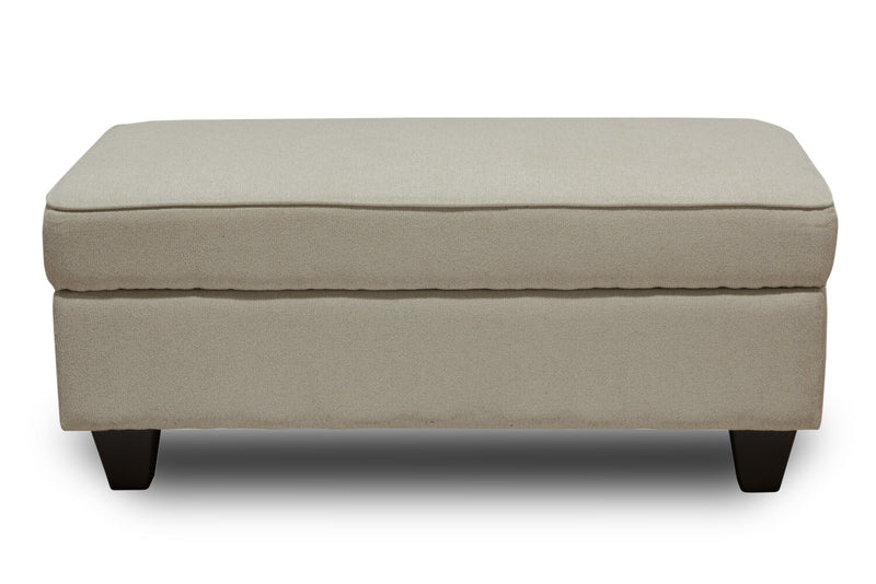 Pouf Scarlett de 26 po fabriqué au Canada en tissu de chenille - beige écru