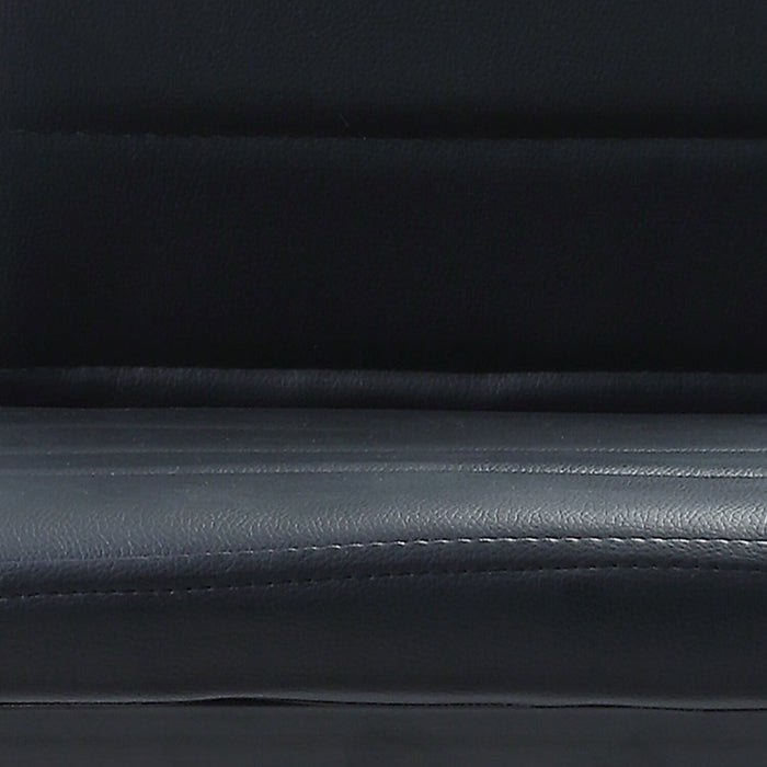 Chaise de salle à manger Onyx en tissu de cuir végétalien et en métal - noire