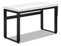 Bureau Kai de 47,25 po à hauteur réglable - blanc et noir