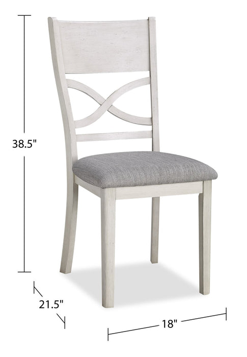 Ensemble de salle à manger Shae 5 pièces avec table de 48 po (L) et 4 chaises - blanc antique