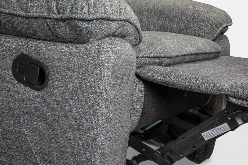Fauteuil inclinable Chandler de 37 po en tissu de chenille - gris