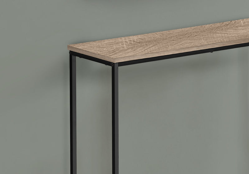 Table de salon moderne Alma de 31,5 po - taupe foncée avec armature en métal noir