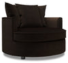 Fauteuil d’appoint enveloppant Sofa Lab personnalisable de 48 po fabriqué au Canada en tissu de chenille - brun Luxury Chocolate
