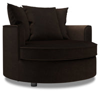  Fauteuil d’appoint enveloppant Sofa Lab de 48 po fabriqué au Canada en tissu de chenille - brun Luxury Chocolate 