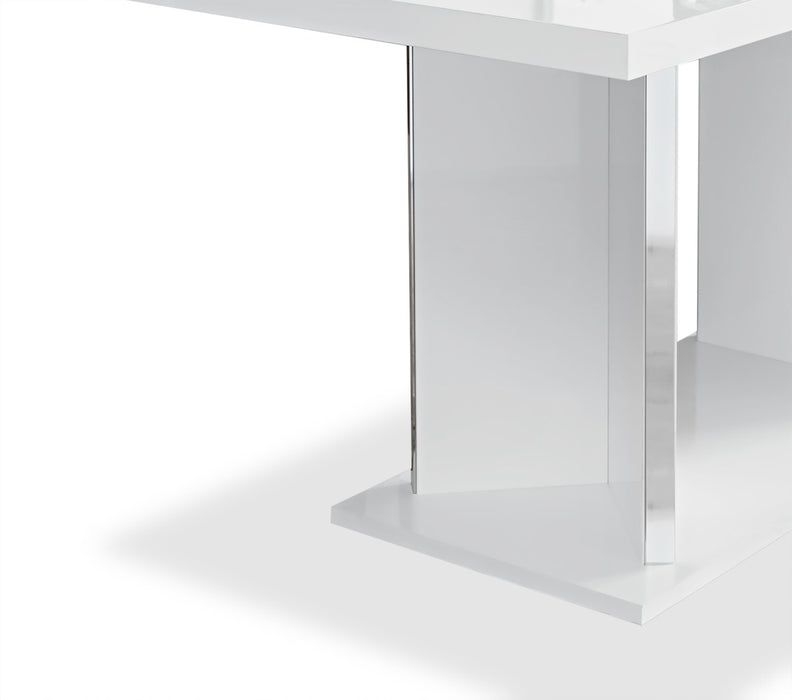 Table de salle à manger Raia - fabriquée en Italie, base piédestal, moderne, 71 po (L) - blanche