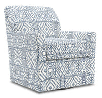  Fauteuil d’appoint pivotant Sofa Lab de 31 po fabriqué au Canada en tissu - Ink multicolore 