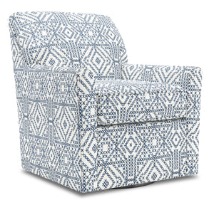 Fauteuil d’appoint pivotant Sofa Lab personnalisable de 31 po fabriqué au Canada en tissu - Ink multicolore