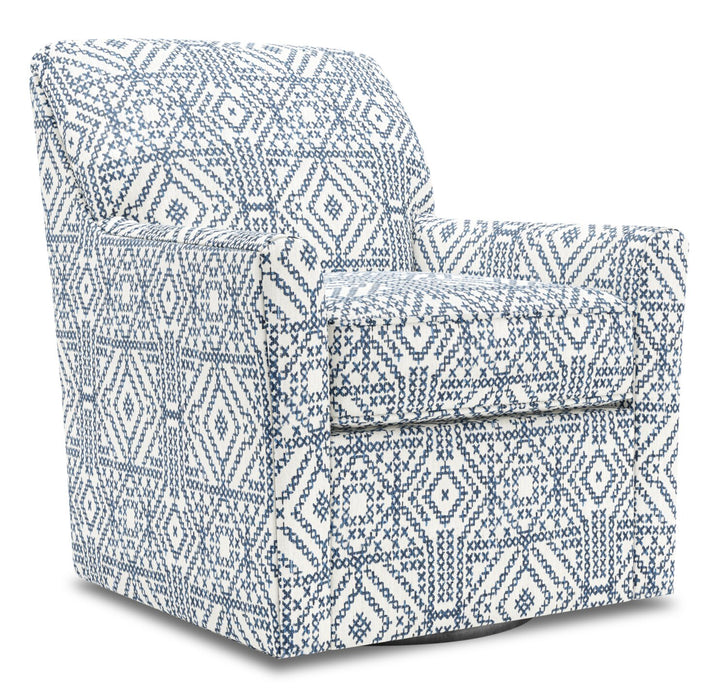 Fauteuil d’appoint pivotant Sofa Lab personnalisable de 31 po fabriqué au Canada en tissu - Ink multicolore