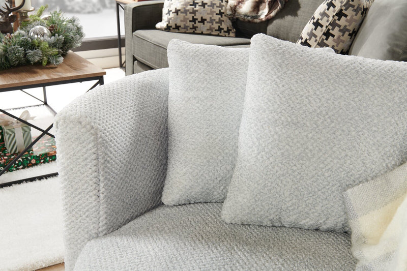 Fauteuil d’appoint pivotant Cuddler Petite de 36 po fabriqué au Canada en tissu de chenille - gris Teddy Star