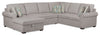 Sofa-lit sectionnel de gauche Haven de Scott Living 3 pièces en tissu de chenille avec fauteuil long de rangement - gris