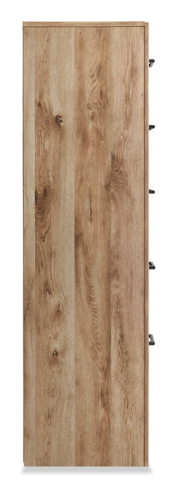 Commode verticale Derekson de 31,7 po (L) x 53,9 po (H) à 5 tiroirs pour la chambre à coucher - naturelle