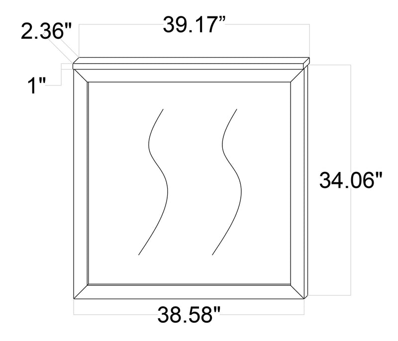 Miroir de commode de chambre à coucher Zoey - deux teintes, blanc et brun