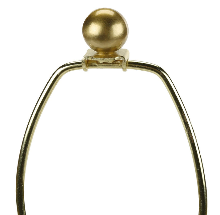 Lampe de table de 28 po en métal noir et doré avec abat-jour beige