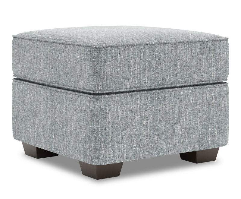 Pouf personnalisable Roll de Sofa Lab de 24 po fabriqué au Canada en tissu d’apparence lin - gris Luna Pewter