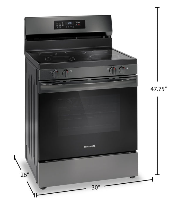 Cuisinière électrique Frigidaire de 5,3 pi³ avec friture à air et cuisson par convection - acier inoxydable noir - FCRE308CAD