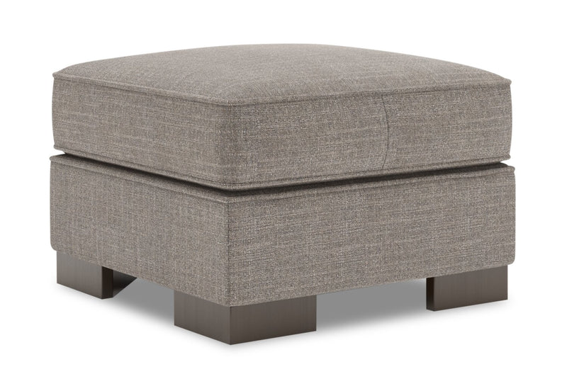 Pouf personnalisable Track de Sofa Lab de 24 po fabriqué au Canada en tissu d’apparence lin - gris Luna Smoke