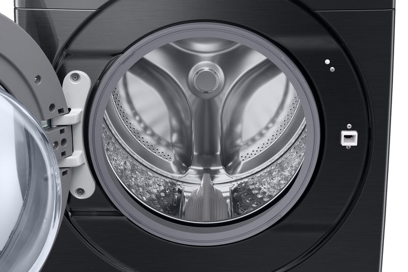 Laveuse à la vapeur Samsung à chargement frontal de 5,8 pi³ - acier inoxydable noir - superposable - WF50BG8300AVUS